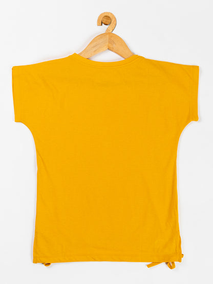 Pampolina Girls Solid Top With Waist Elastic-Mustard