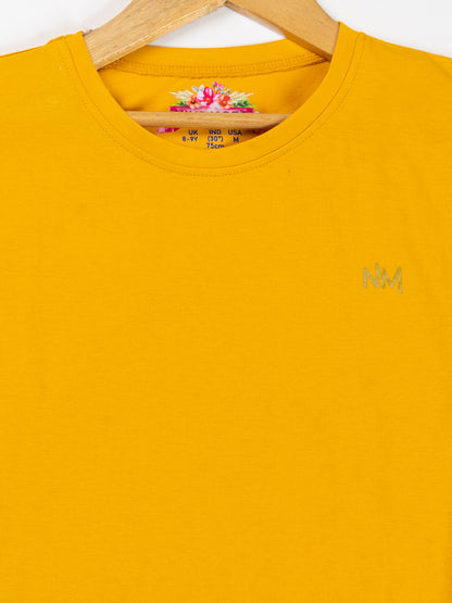 Pampolina Girls Solid Top With Waist Elastic-Mustard