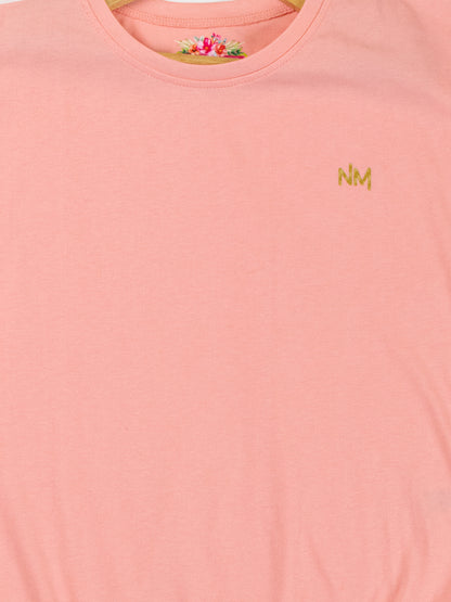 Pampolina Girls Solid Top With Waist Elastic- Peach