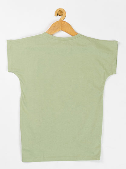 Pampolina Girls Solid Top With Waist Elastic- Pista