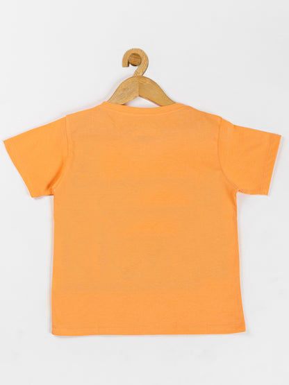 Pampolina  Girls Sequin Floral Printed Top-Orange