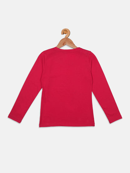 Nins Moda Girls Solid Stylish Prewinter Top - Magenta