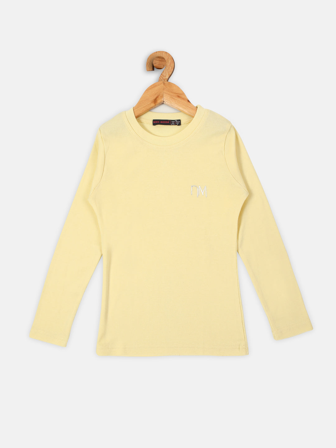 Nins Moda Girls Solid Stylish Prewinter Top - Lemon