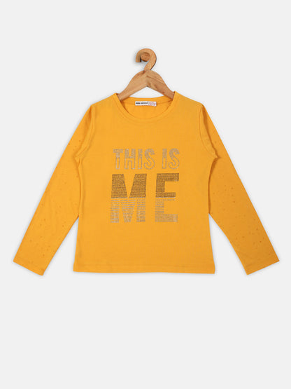 Nins Moda Girls Stylish Prewinter Top - Mustard
