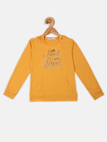 Nins Moda Girls Solid Stylish PrewinterEmbellished Top - Mustard