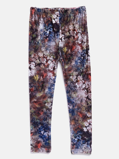 Nins Moda Girls Printed Legging-Grey