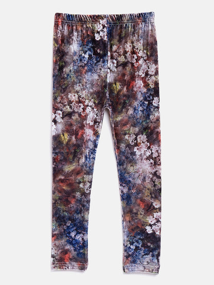 Nins Moda Girls Printed Legging-Grey