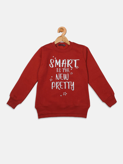 Pampolina Girls Printed Sweatshirt- Rust
