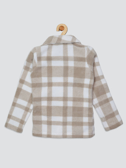 Pampolina  Girls Checked Sweatshirt- Fawn
