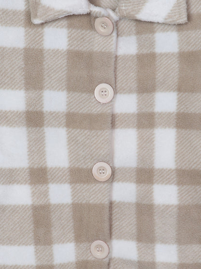 Pampolina  Girls Checked Sweatshirt- Fawn