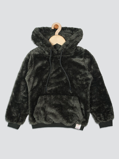 Pampolina Girls Solid Sweatshirt -Olive
