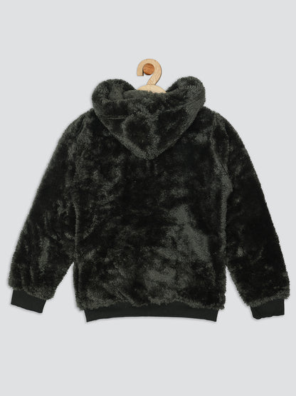 Pampolina Girls Solid Sweatshirt -Olive