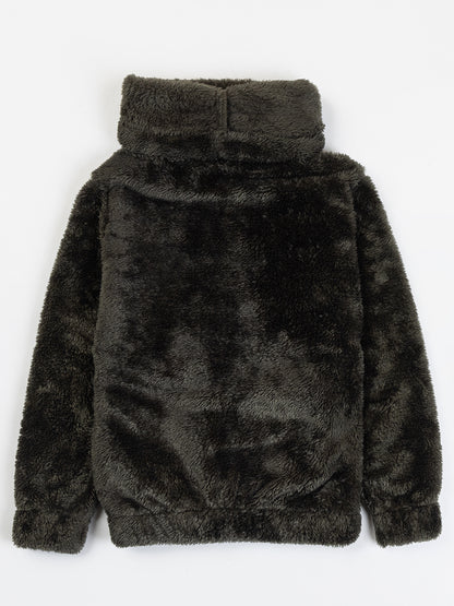 Pampolina Girls Solid Sweatshirt-Olive