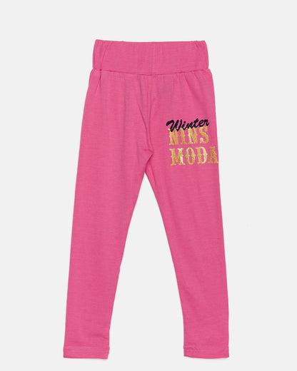 Pampolina  Girls Printed Legging-Pink