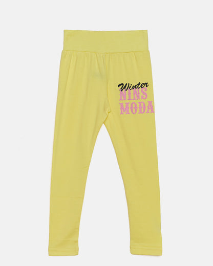 Pampolina Girls Printed Legging-Yellow
