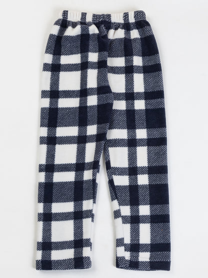 Girls Checked Button Top Co-ord Set - Navy