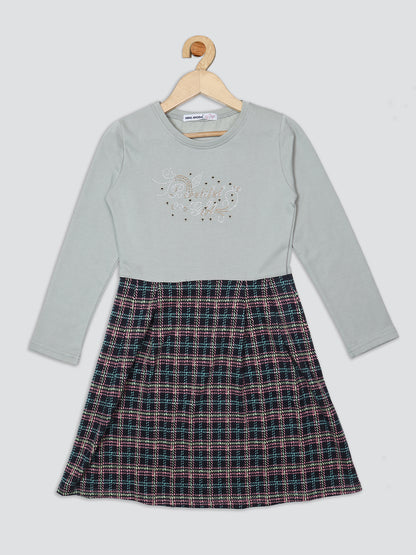 Pampolina Girls Printed Dress With Belt-L.Green