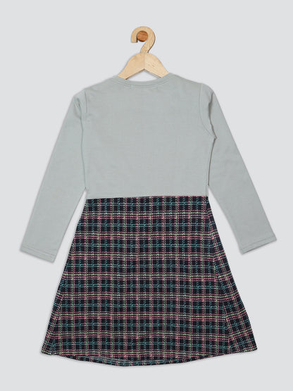 Pampolina Girls Printed Dress With Belt-L.Green