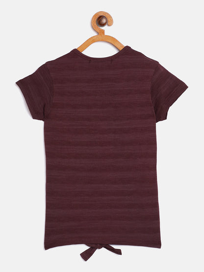 Pampolina  Girls Embellished Printed Top-Wine