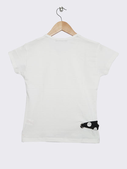 Pampolina Girls Printed Top-White