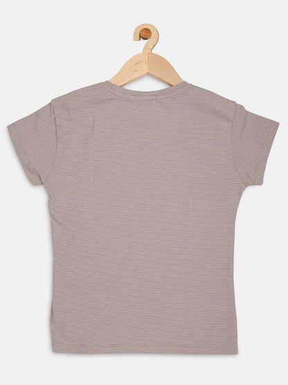 Pampolina Girls Printed Top With  -Fawn