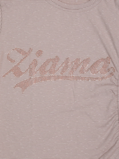 Pampolina Girls Printed Top With  -Fawn