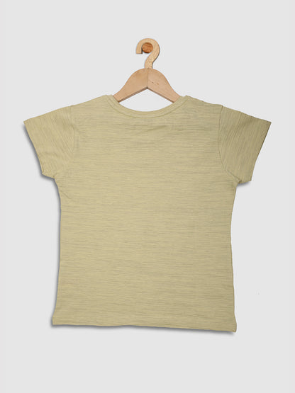 Pampolina Girls Half Sleeve Printed Top -Lemon