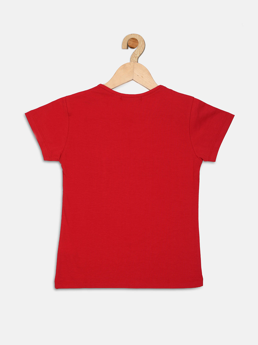 Pampolina Girls Half Sleeve Embellished Top-Red