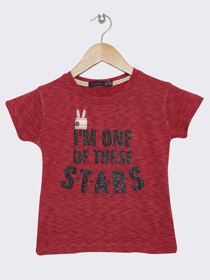 Pampolina Girls Printed Top-Red
