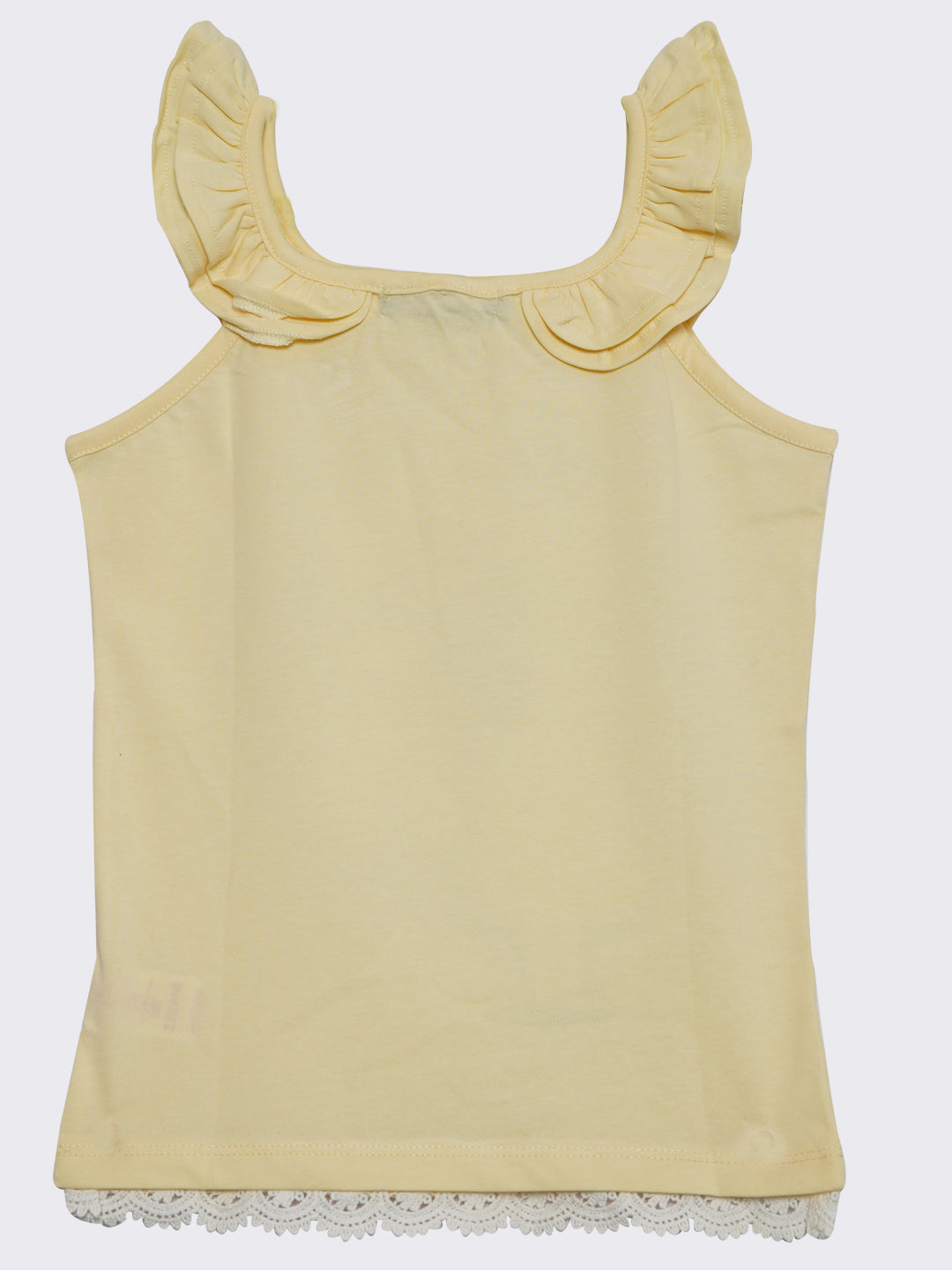 Pampolina Girls Printed Top With Colf Shoulder-Offwhite