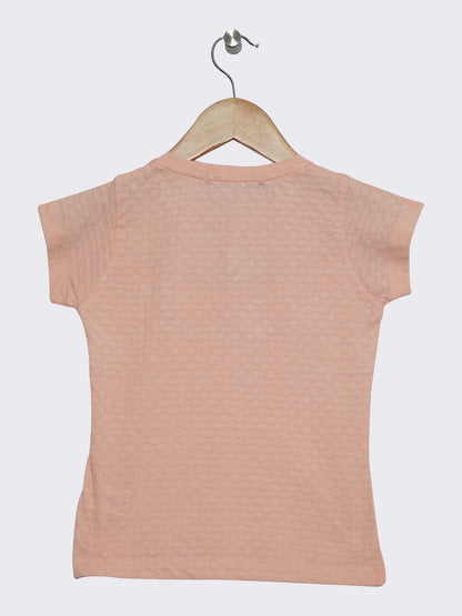 Pampolina Girls Floral Printed Top-Peach