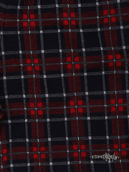 Ziama Girls Stylish Check Printed Shorts-Red