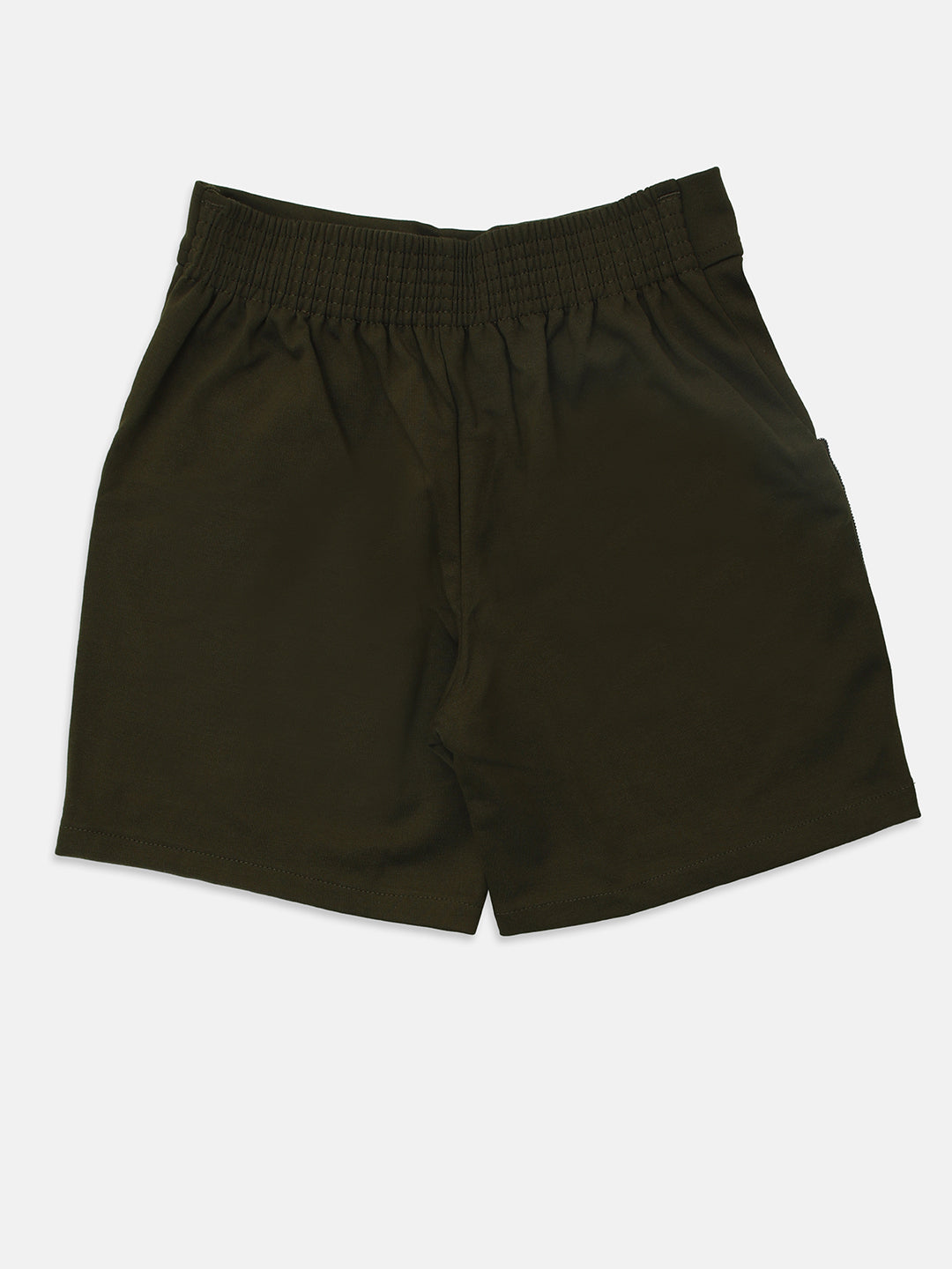 Ziama Girls Stylish Solid Shorts- Olive