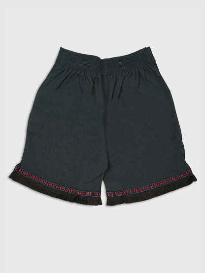 Ziama Girls Stylish Solid Shorts-Olive