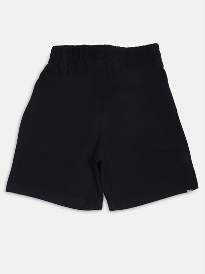 Pampolina Girls Solid Shorts With Drawsting -Navy