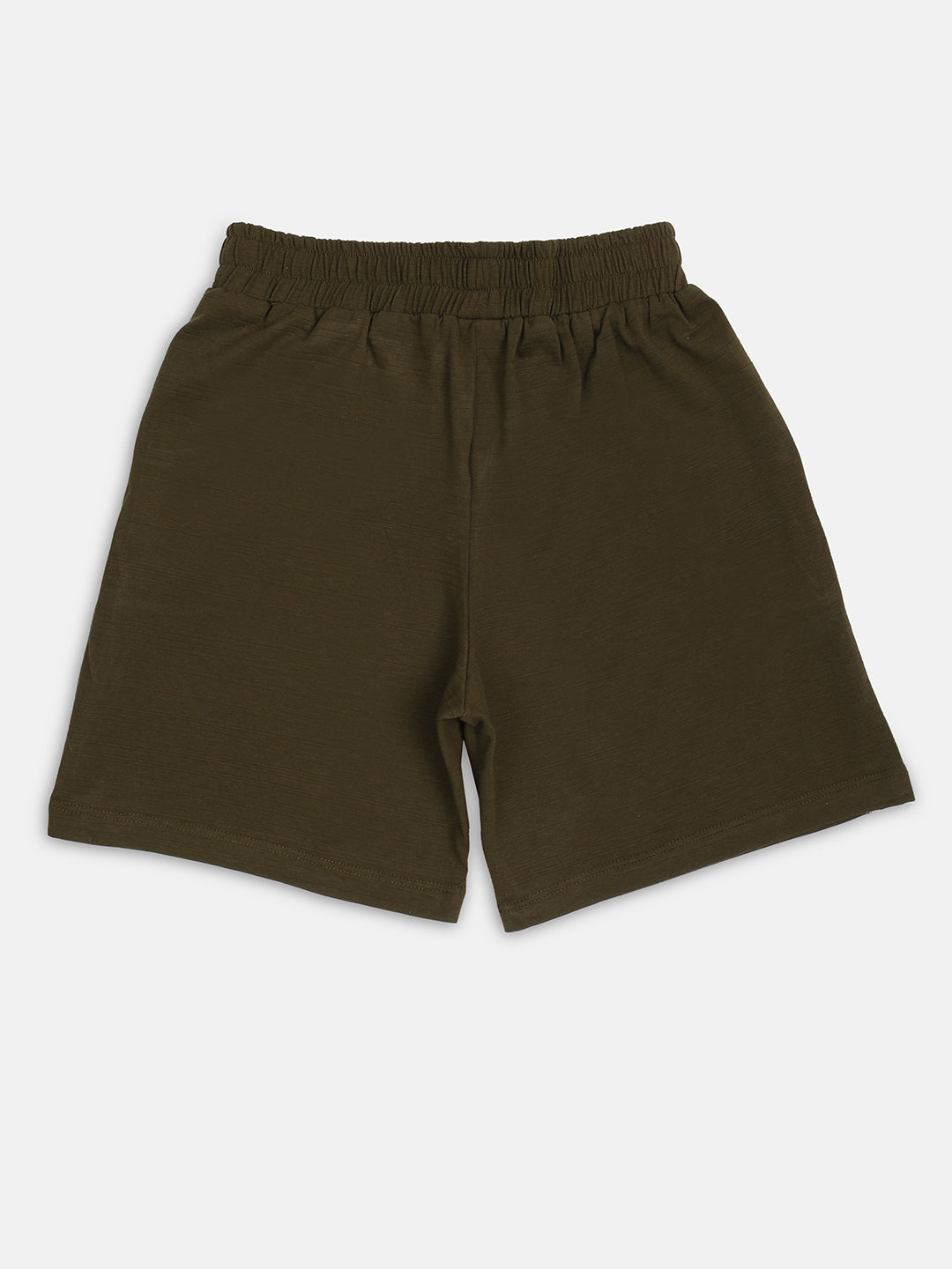 Pampolina Girls Solid Shorts With Drawsting -Olive