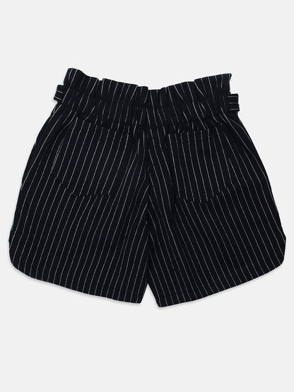 Ziama Girls Stylish Lining Shorts -Navy
