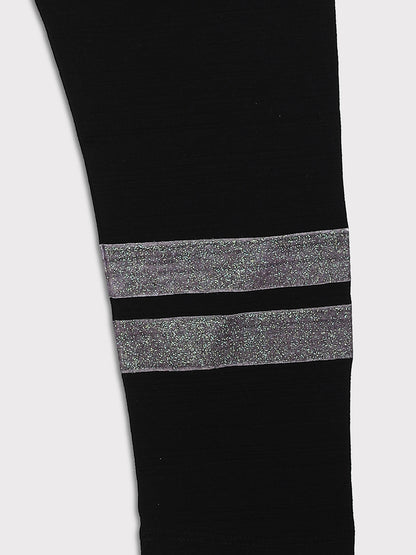 Ziama Girls Printed Stylish Capri-Black