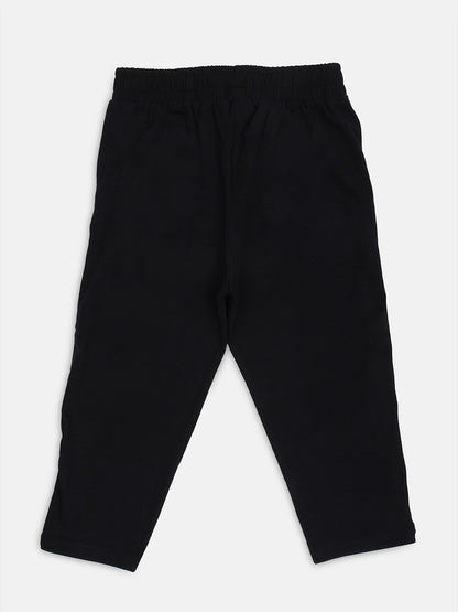 Pampolina Girls Solid Capri With Drawsting -Navy