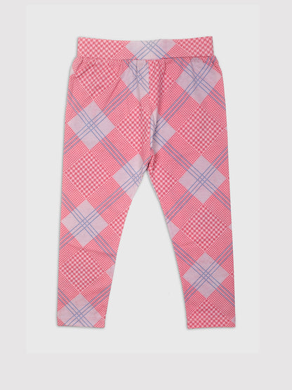 Ziama Girls All Over Printed Stylish Capri-Pink