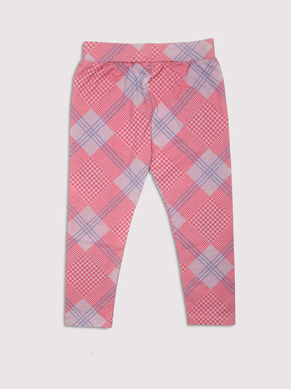 Ziama Girls All Over Printed Stylish Capri-Pink