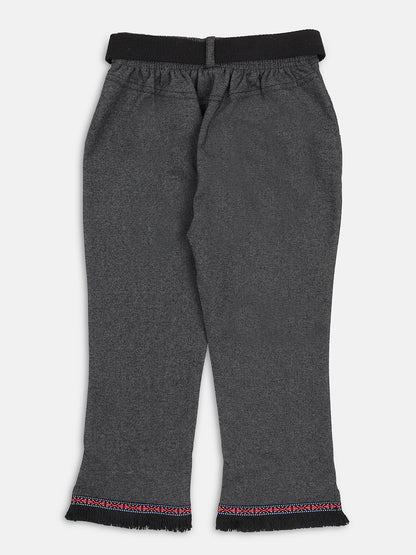 Pampolina Girls Solid Capri With Belt -Black
