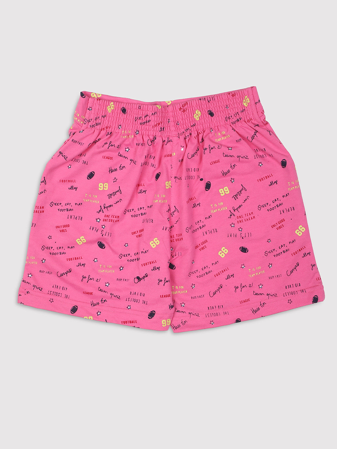 Nins Moda Girls Printed Shorts-Pink