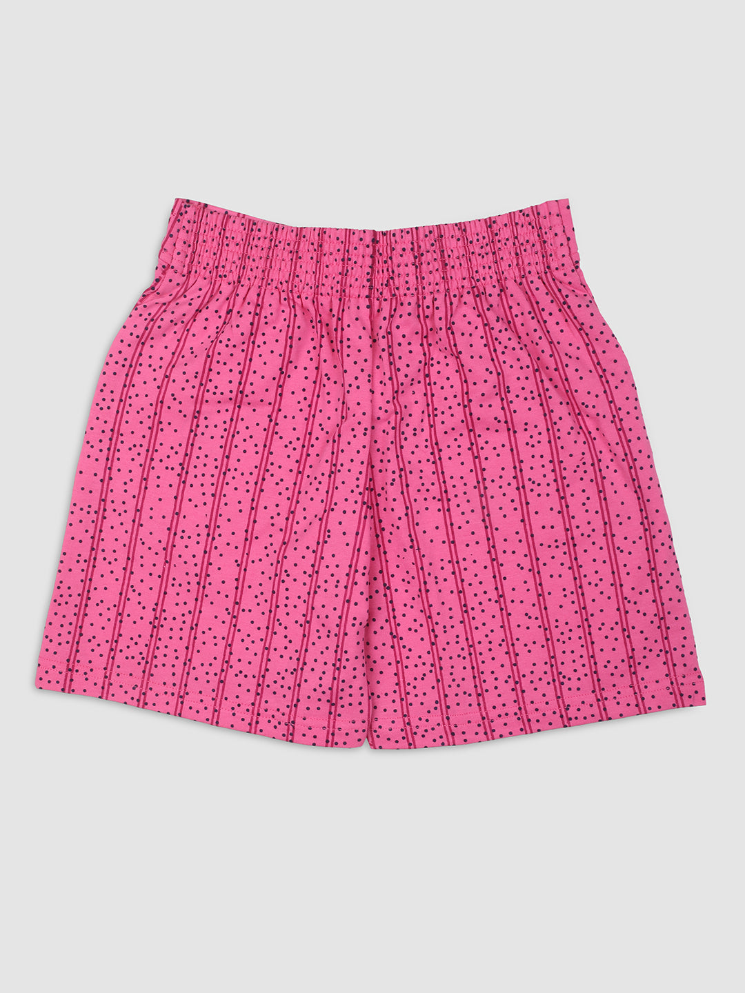 Nins Moda Girls Dot Printed Shorts-Pink