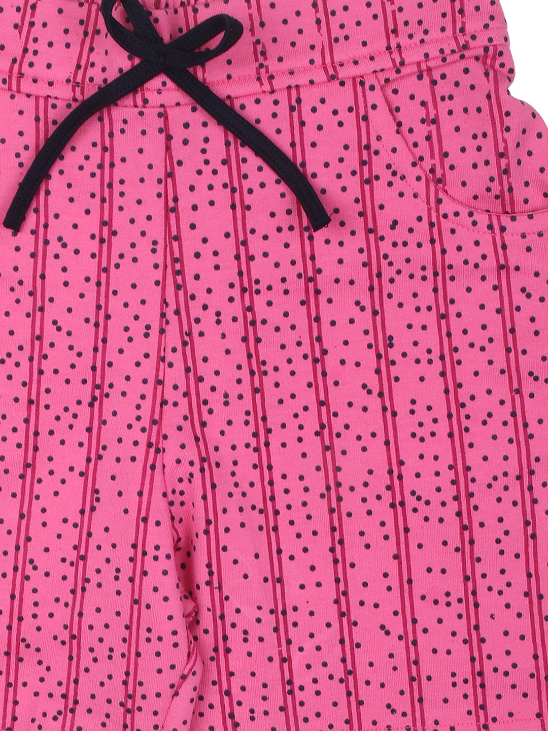 Nins Moda Girls Dot Printed Shorts-Pink