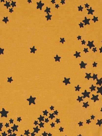 Nins Moda Girls Star Printed Capri-Mustard