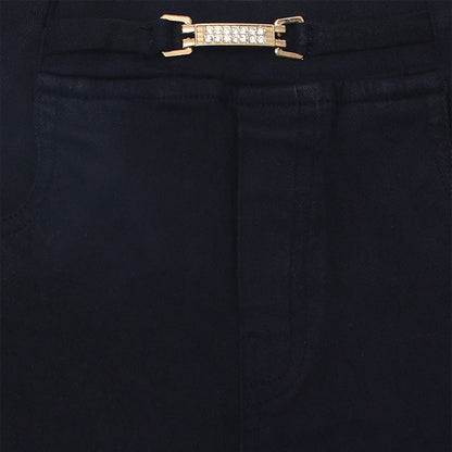 Nins Moda Girls Solid Stylish Shorts- Navy