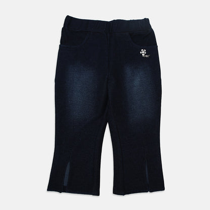 Nins Moda Girls Solid Capri - Indigo Blue