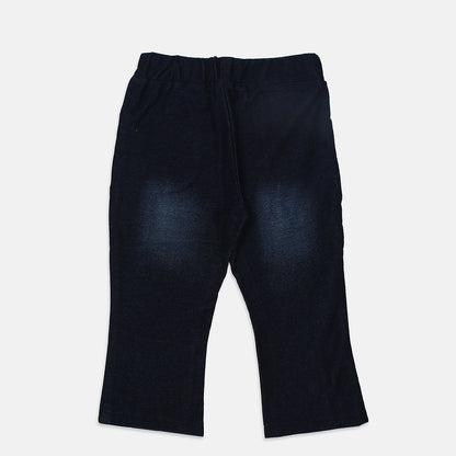 Nins Moda Girls Solid Capri - Indigo Blue