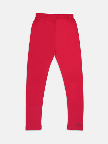 Nins Moda Full Length Solid Leggings - Magenta Pink